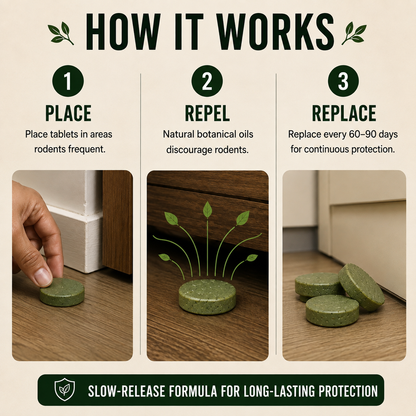 RODENT REPELLENT TABLET - STOP KILLING RODENTS TURN YOUR HOME INTO A NO-GO ZONE